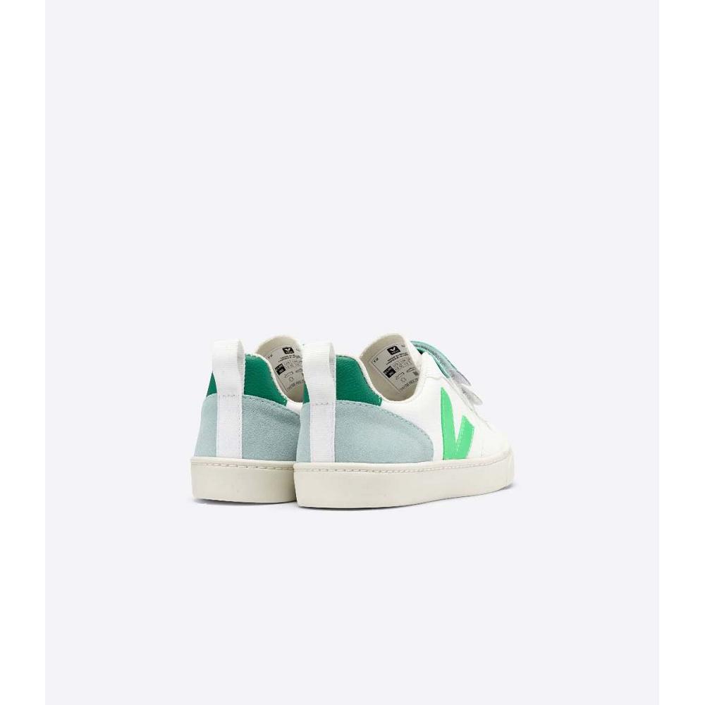 παπουτσια παιδικα Veja V-10 CHROMEFREE White/Green | GR 741MQZ